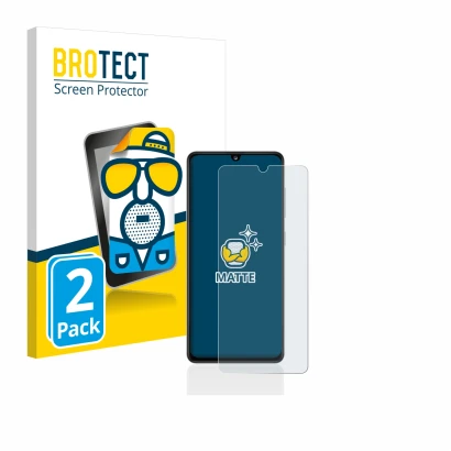 Parte frontale di una confezione del prodotto con il logo del marchio BROTECT. Accanto è raffigurato il dispositivo Samsung Ga