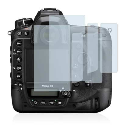 Immagine del dispositivo Nikon D6 con un'ampia varietà di protezioni per lo schermo.