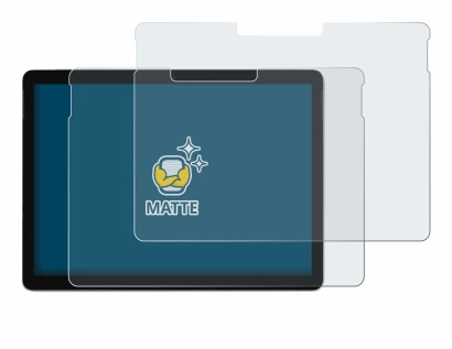 Immagine del dispositivo Microsoft Surface Go 2 10.5" con un'ampia varietà di protezioni per lo schermo.