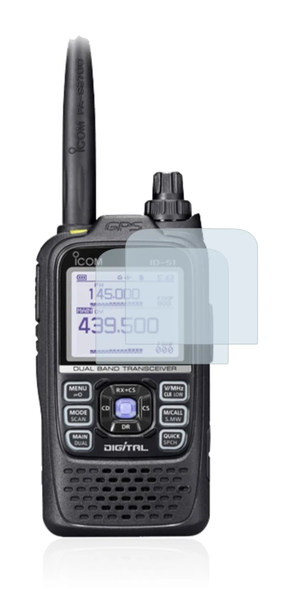 Immagine del dispositivo Icom ID-51E Plus 2 con un'ampia varietà di protezioni per lo schermo.