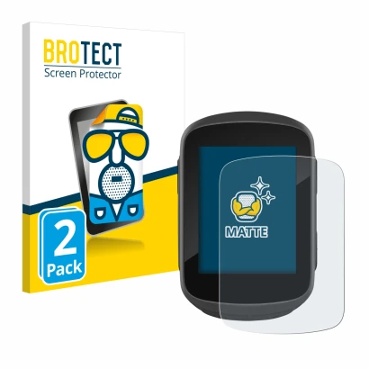 Parte frontale di una confezione del prodotto con il logo del marchio BROTECT. Accanto è raffigurato il dispositivo Garmin Edg