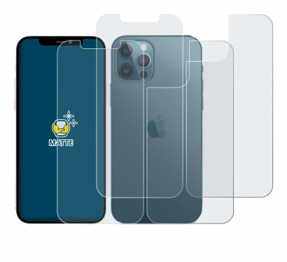 Immagine del dispositivo Apple iPhone 12 Pro Max (Fronte+Retro) con un'ampia varietà di protezioni per lo schermo.