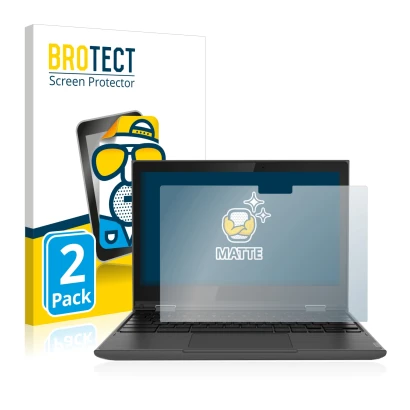 Parte frontale di una confezione del prodotto con il logo del marchio BROTECT. Accanto è raffigurato il dispositivo Lenovo 300