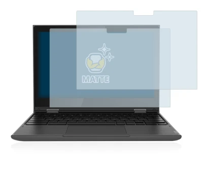 Immagine del dispositivo Lenovo 300e (2a Gen.) con un'ampia varietà di protezioni per lo schermo.