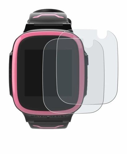 Immagine del dispositivo Xplora X5 Play con un'ampia varietà di protezioni per lo schermo.