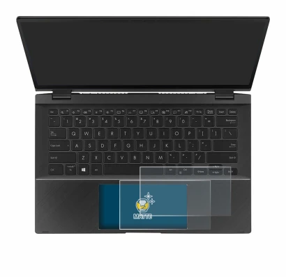 Immagine del dispositivo ASUS ZenBook Flip 14 UX463FA (Touch Trackpad) con un'ampia varietà di protezioni per lo schermo.