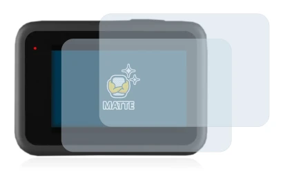 Immagine del dispositivo GoPro Hero 9 Black con un'ampia varietà di protezioni per lo schermo.