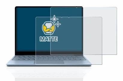 Immagine del dispositivo Microsoft Surface Laptop Go con un'ampia varietà di protezioni per lo schermo.