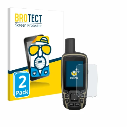 Parte frontale di una confezione del prodotto con il logo del marchio BROTECT. Accanto è raffigurato il dispositivo Garmin GPS