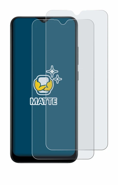 Immagine del dispositivo Samsung Galaxy A02s con un'ampia varietà di protezioni per lo schermo.