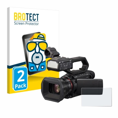 Parte frontale di una confezione del prodotto con il logo del marchio BROTECT. Accanto è raffigurato il dispositivo Panasonic 