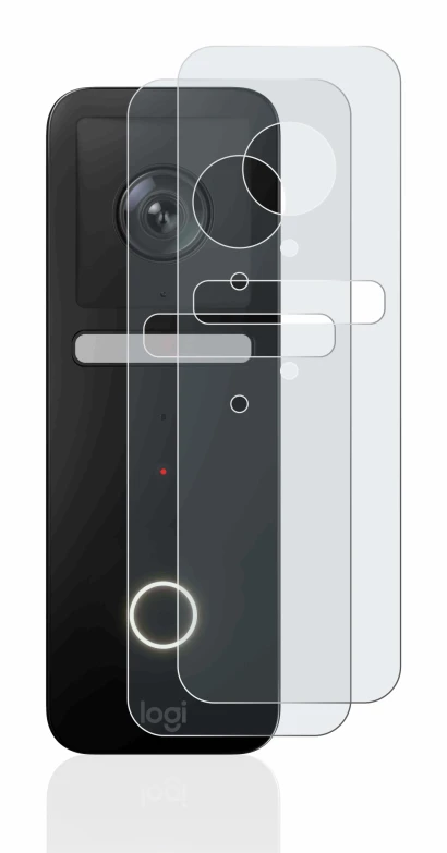 Immagine del dispositivo Logitech Circle View Doorbell con un'ampia varietà di protezioni per lo schermo.
