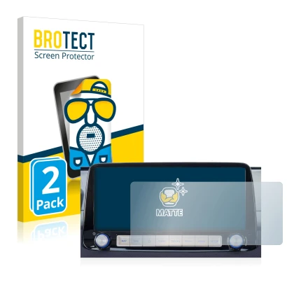 Parte frontale di una confezione del prodotto con il logo del marchio BROTECT. Accanto è raffigurato il dispositivo Hyundai Ko