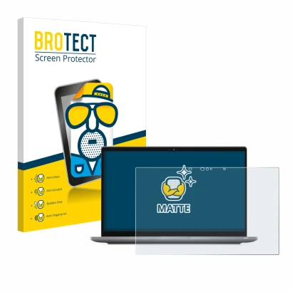 Parte frontale di una confezione del prodotto con il logo del marchio BROTECT. Accanto è raffigurato il dispositivo Dell Latit