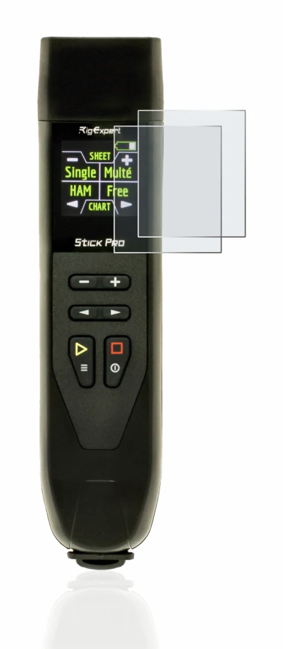 Immagine del dispositivo RigExpert Stick Pro con un'ampia varietà di protezioni per lo schermo.