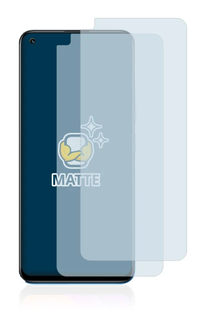 Immagine del dispositivo realme 8 con un'ampia varietà di protezioni per lo schermo.