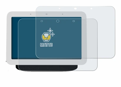 Immagine del dispositivo Google Nest Hub 2 con un'ampia varietà di protezioni per lo schermo.