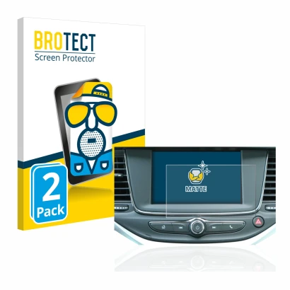 Parte frontale di una confezione del prodotto con il logo del marchio BROTECT. Accanto è raffigurato il dispositivo Opel Astra