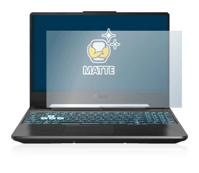 Immagine del dispositivo ASUS TUF Gaming A15 con un'ampia varietà di protezioni per lo schermo.