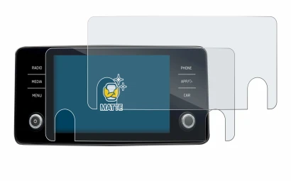 Immagine del dispositivo Skoda Bolero 2020 Infotainment System 8" con un'ampia varietà di protezioni per lo schermo.