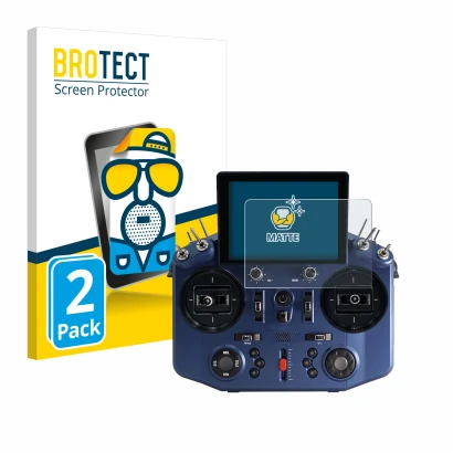 Parte frontale di una confezione del prodotto con il logo del marchio BROTECT. Accanto è raffigurato il dispositivo FrSky Tand