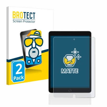 Parte frontale di una confezione del prodotto con il logo del marchio BROTECT. Accanto è raffigurato il dispositivo Apple iPad