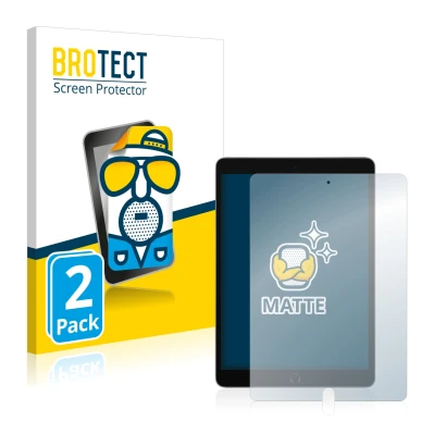 Parte frontale di una confezione del prodotto con il logo del marchio BROTECT. Accanto è raffigurato il dispositivo Apple iPad