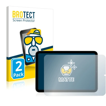 Parte frontale di una confezione del prodotto con il logo del marchio BROTECT. Accanto è raffigurato il dispositivo Apple iPad