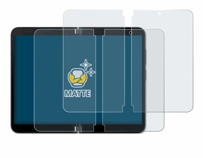 Immagine del dispositivo Microsoft Surface Duo 2 (Display interno) con un'ampia varietà di protezioni per lo schermo.
