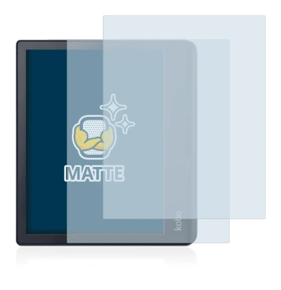 Immagine del dispositivo Kobo Sage con un'ampia varietà di protezioni per lo schermo.