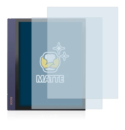 Immagine del dispositivo Boox Note Air 2 con un'ampia varietà di protezioni per lo schermo.