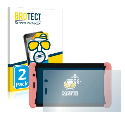 Parte frontale di una confezione del prodotto con il logo del marchio BROTECT. Accanto è raffigurato il dispositivo Kurio Tab