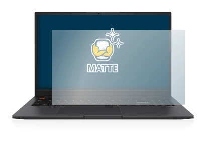 Immagine del dispositivo ASUS VivoBook S 15 OLED con un'ampia varietà di protezioni per lo schermo.