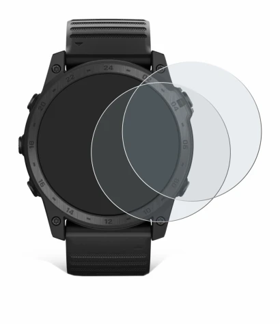 Immagine del dispositivo Garmin Tactix 7 Pro Ballistics con un'ampia varietà di protezioni per lo schermo.