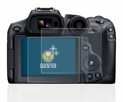 Immagine del dispositivo Canon EOS R7 con un'ampia varietà di protezioni per lo schermo.