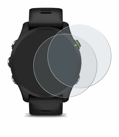 Immagine del dispositivo Garmin Forerunner 255 con un'ampia varietà di protezioni per lo schermo.