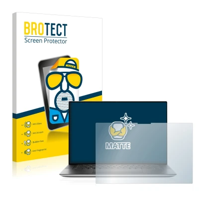 Parte frontale di una confezione del prodotto con il logo del marchio BROTECT. Accanto è raffigurato il dispositivo Dell XPS 1