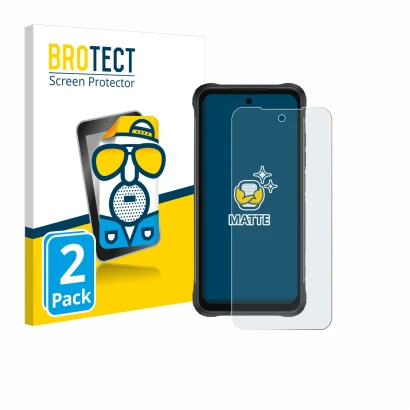 Parte frontale di una confezione del prodotto con il logo del marchio BROTECT. Accanto è raffigurato il dispositivo Umidigi Bi