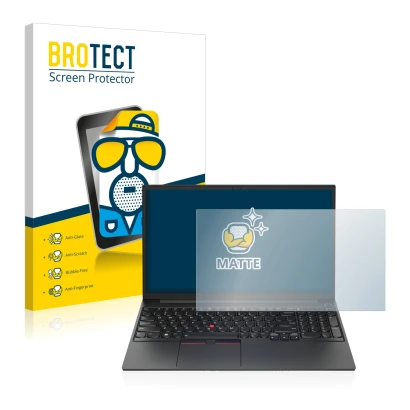 Parte frontale di una confezione del prodotto con il logo del marchio BROTECT. Accanto è raffigurato il dispositivo Lenovo Thi