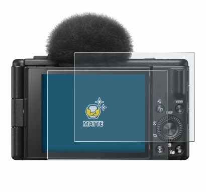 Immagine del dispositivo Sony ZV-1F con un'ampia varietà di protezioni per lo schermo.