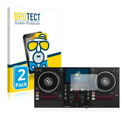 Parte frontale di una confezione del prodotto con il logo del marchio BROTECT. Accanto è raffigurato il dispositivo Numark Mix
