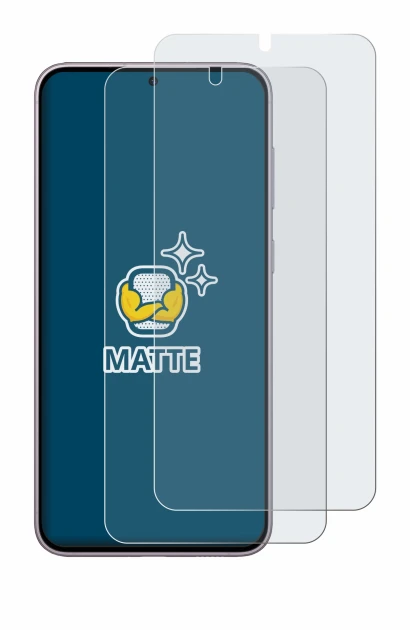 Immagine del dispositivo Samsung Galaxy S23 Plus con un'ampia varietà di protezioni per lo schermo.