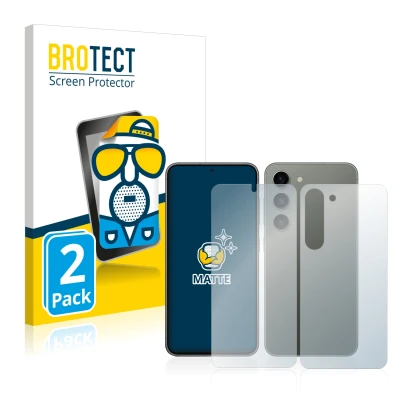 Parte frontale di una confezione del prodotto con il logo del marchio BROTECT. Accanto è raffigurato il dispositivo Samsung Ga