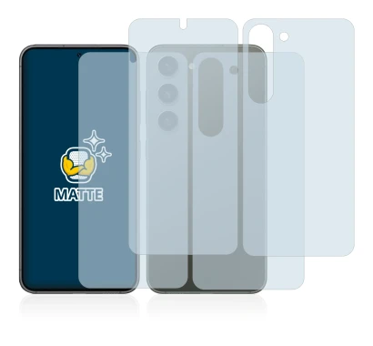Immagine del dispositivo Samsung Galaxy S23 (Fronte+Retro) con un'ampia varietà di protezioni per lo schermo.