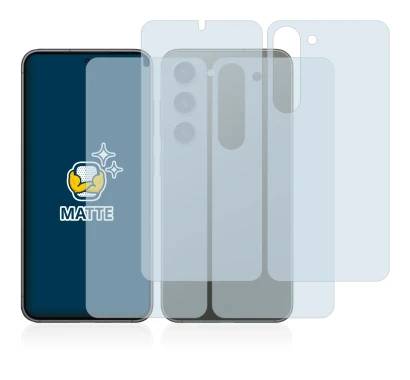 Immagine del dispositivo Samsung Galaxy S23 Plus (Fronte+Retro) con un'ampia varietà di protezioni per lo schermo.