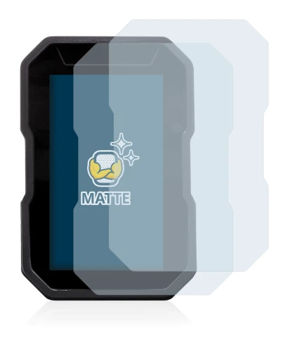 Immagine del dispositivo Ducati DesertX 2022 con un'ampia varietà di protezioni per lo schermo.