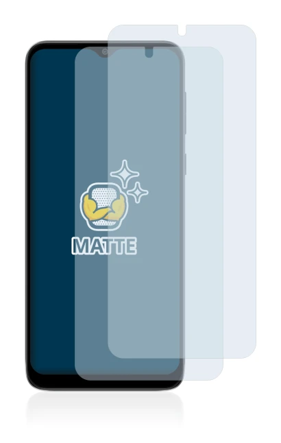 Immagine del dispositivo Motorola Moto E13 con un'ampia varietà di protezioni per lo schermo.