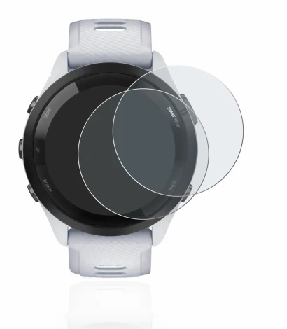Immagine del dispositivo Garmin Forerunner 265 (46 mm) con un'ampia varietà di protezioni per lo schermo.