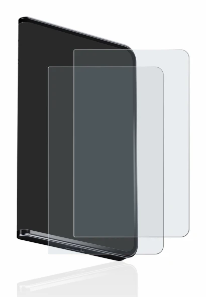 Immagine del dispositivo Ledger Stax crypto wallet con un'ampia varietà di protezioni per lo schermo.