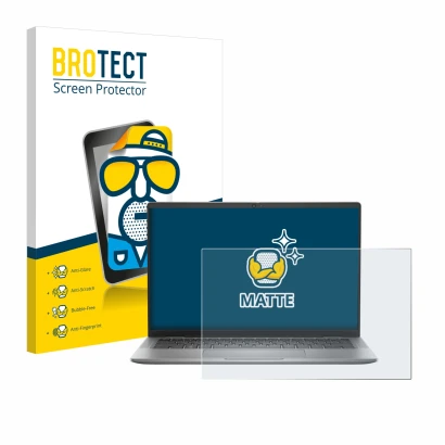 Parte frontale di una confezione del prodotto con il logo del marchio BROTECT. Accanto è raffigurato il dispositivo Dell Latit